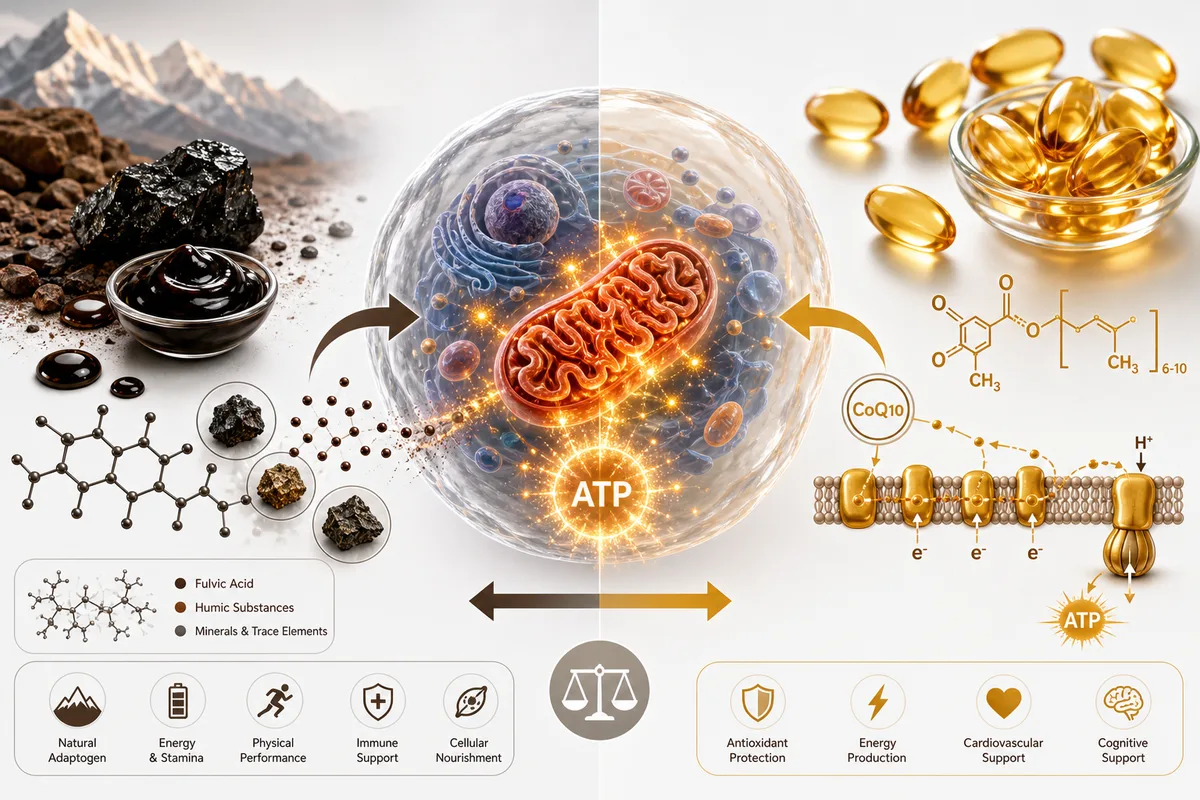 Comparaison entre shilajit et ubiquinol pour l'énergie